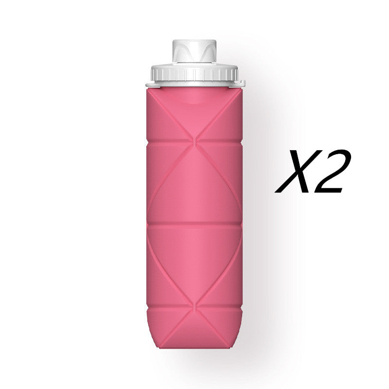 Large Capacity Foldable Water Bottle for Outdoor Travel - Silicone & Plastic