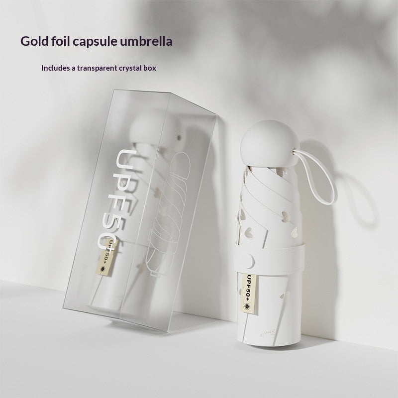 UV-Protective Dual-Use Portable Folding Umbrella with Storage Box