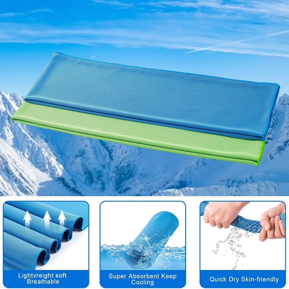 Cooling Towels - 4 Pack Microfiber Chilly Towels for Sports & Outdoors