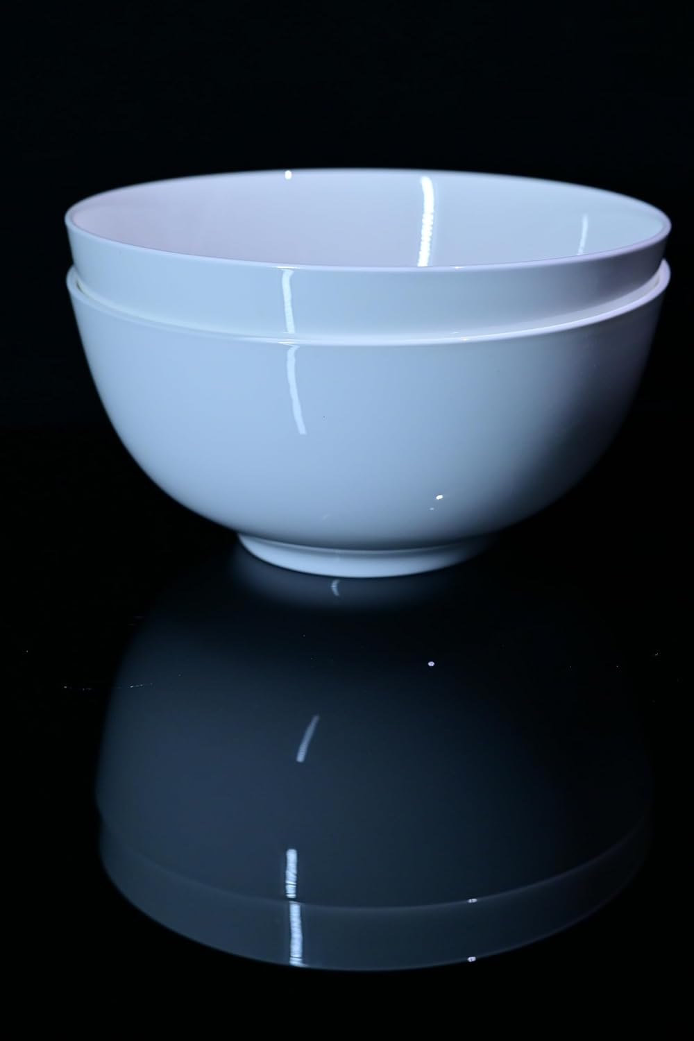8-Inch Bone China Dinnerware Set - 2 Deep White Bowls