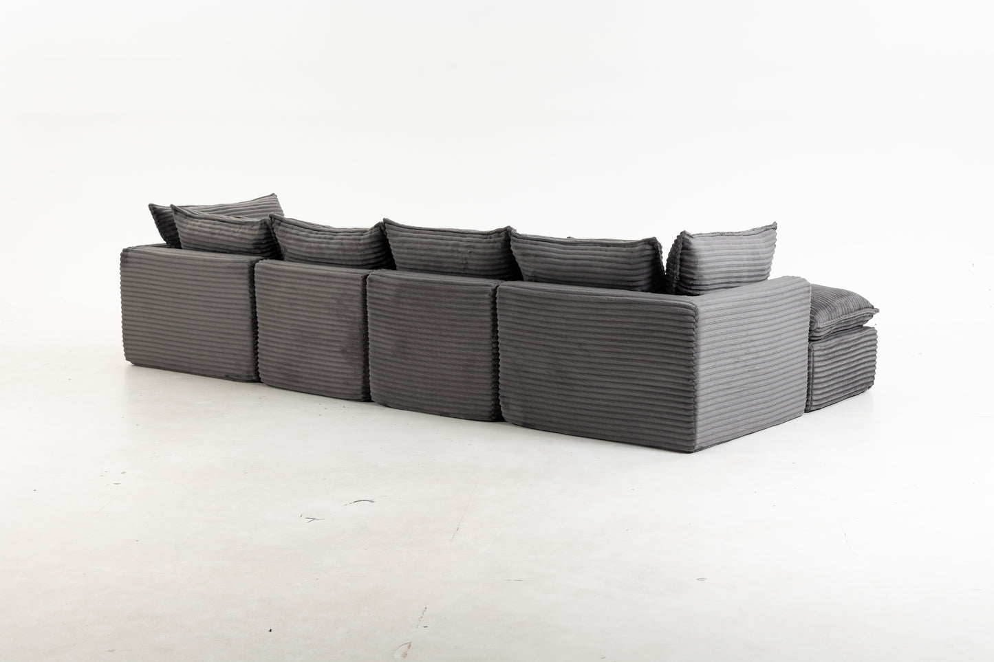 Oversized Modular Sectional Sofa - 129.8" Wide, Antique Grey