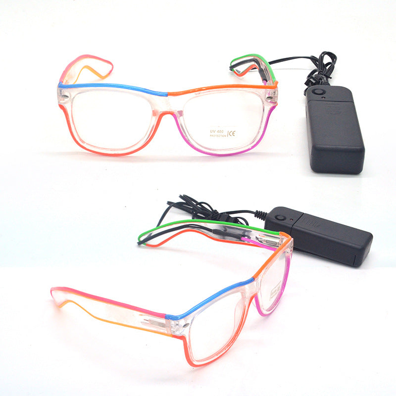 Party LED Fluorescent Glasses Color-Changing Transparent Frames Festival Rave Accessories
