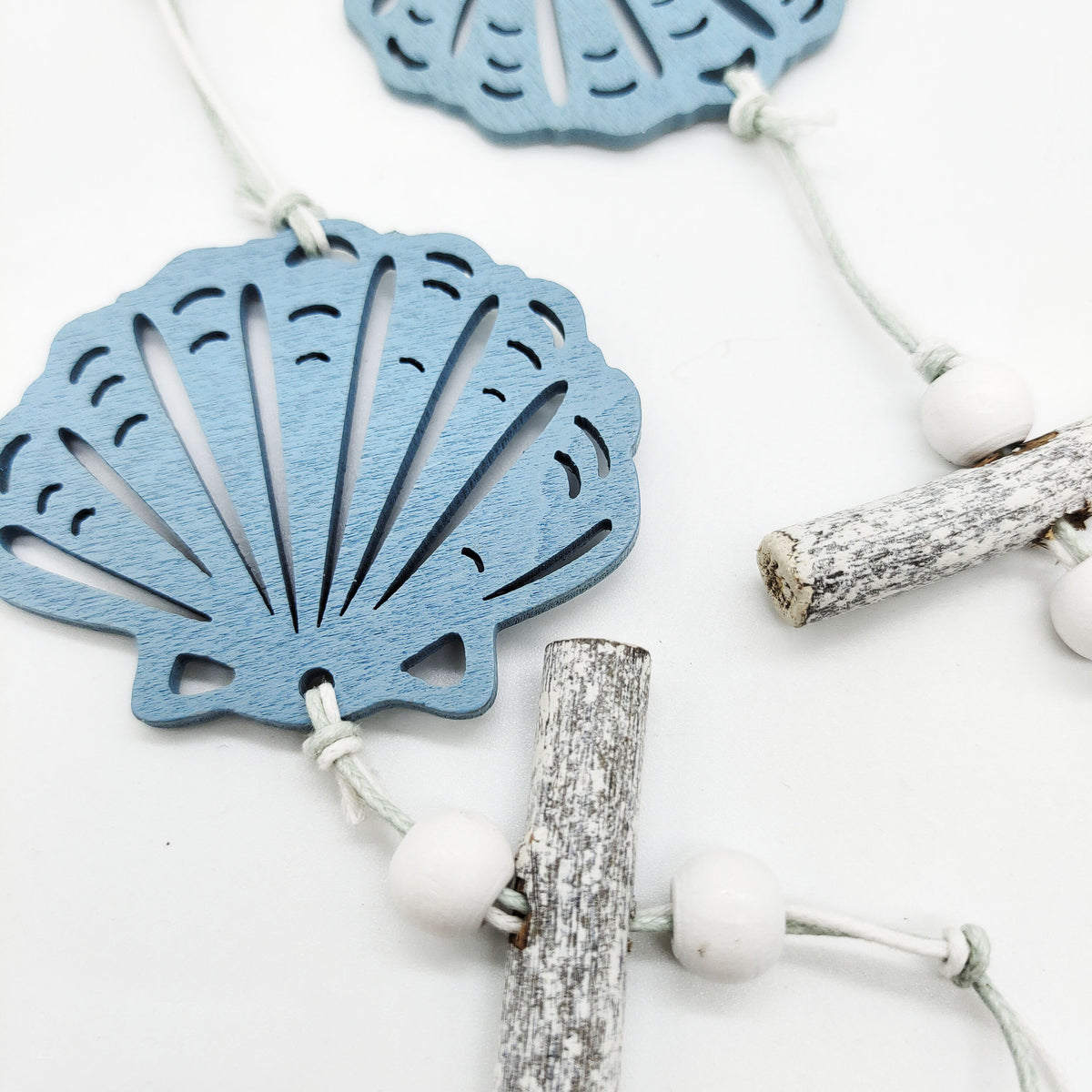 Mediterranean Wooden Pendant Decor - Starfish, Scallop & Round Shell Styles