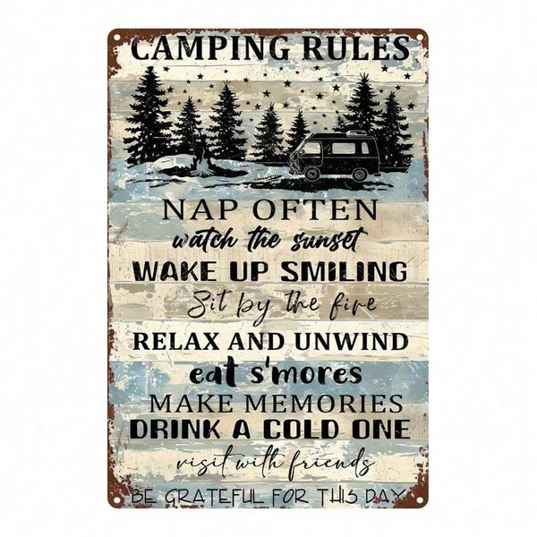 Metal Tin Wall Decoration - 20cm x 20cm Art Sign