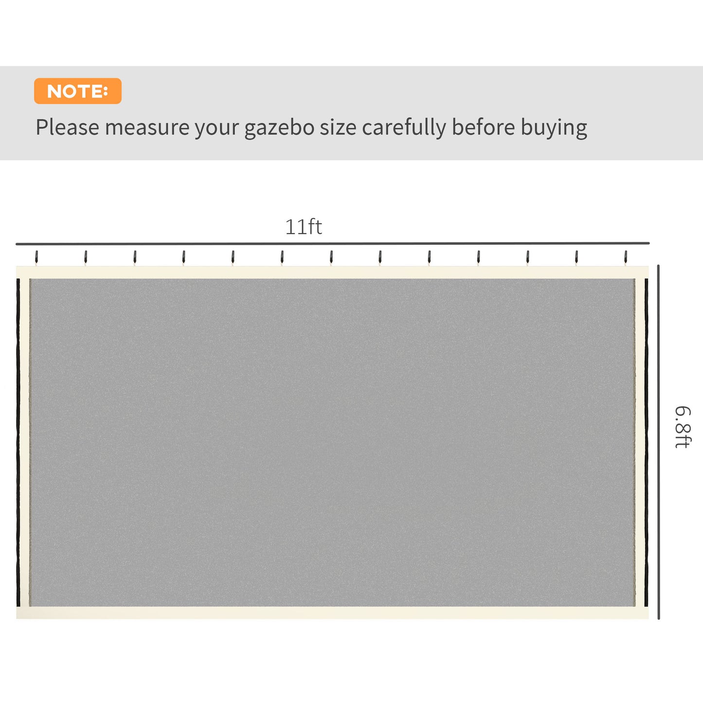 Replacement Mesh Sidewall Netting for 10x12 Gazebos - Cream