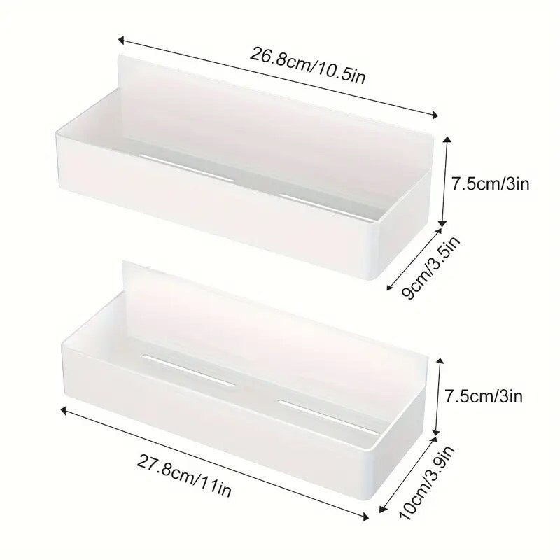 Magnetic Plastic Kitchen Shelf Rack Set - 2-Piece Wall Mount