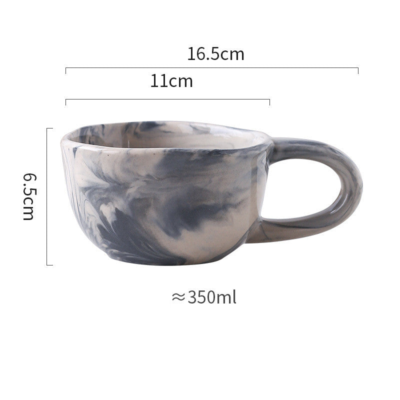 Irregular Marble Breakfast Cup - Ceramic Drinkware for Kitchen & Dining
