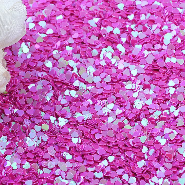 Iridescent Heart-Shaped Sequin Garment Accessories 500g Bulk Pack