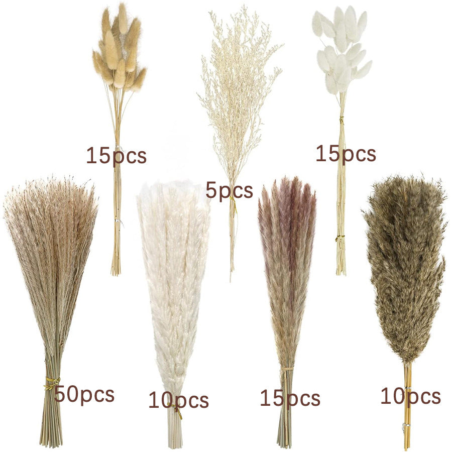 Dried Flower Bouquet - Preserved Grass Flower Arrangement for Home Decor