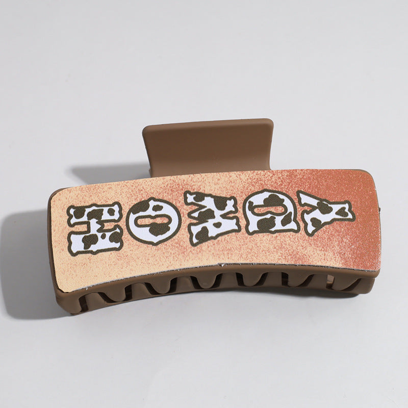 Western Denim Style Leather Hair Barrettes with Retro Printed Designs