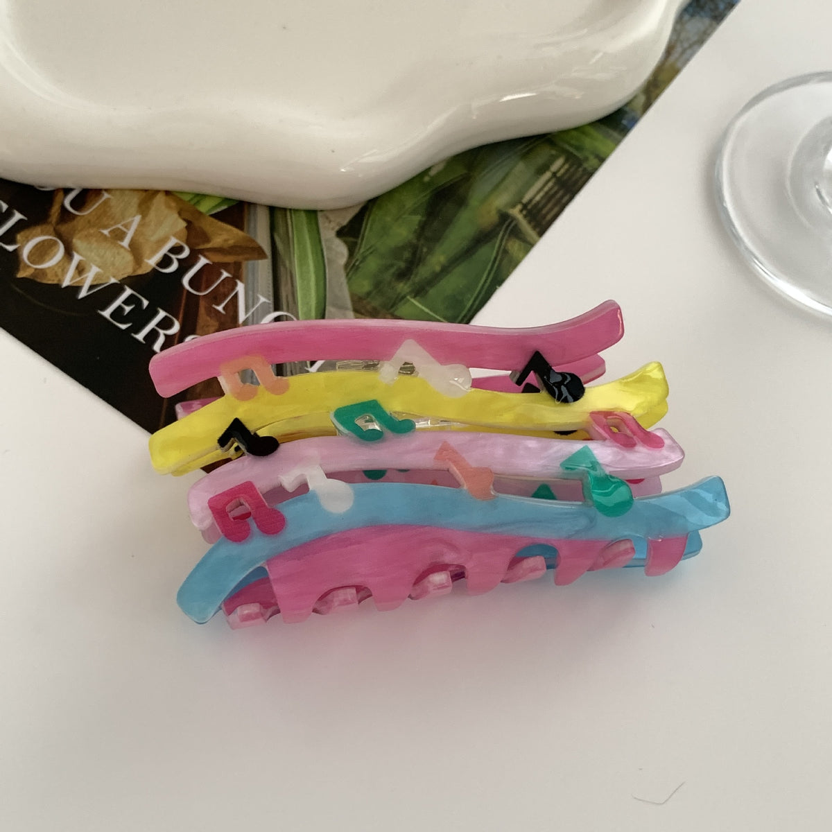 Candy Color Wave Mixed Note Hair Grip