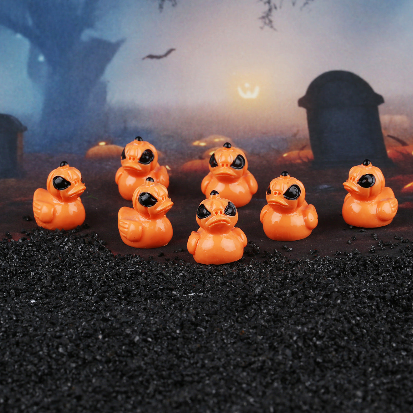 Halloween Ghost Duck Decoration Set - Resin Festive Party Decor