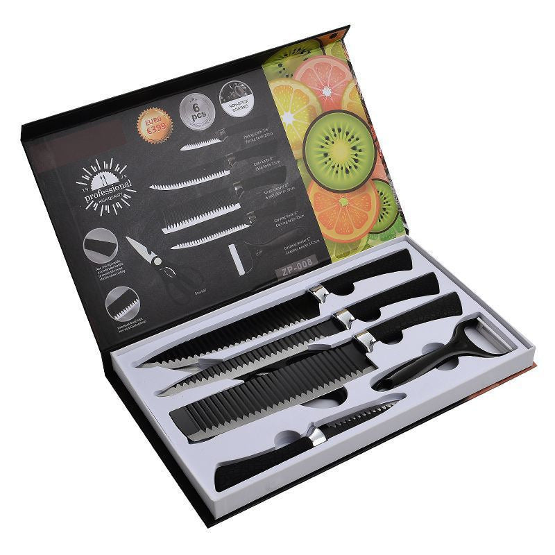 6-Piece Kitchen Fruit and Household Knife Set with Storage Box