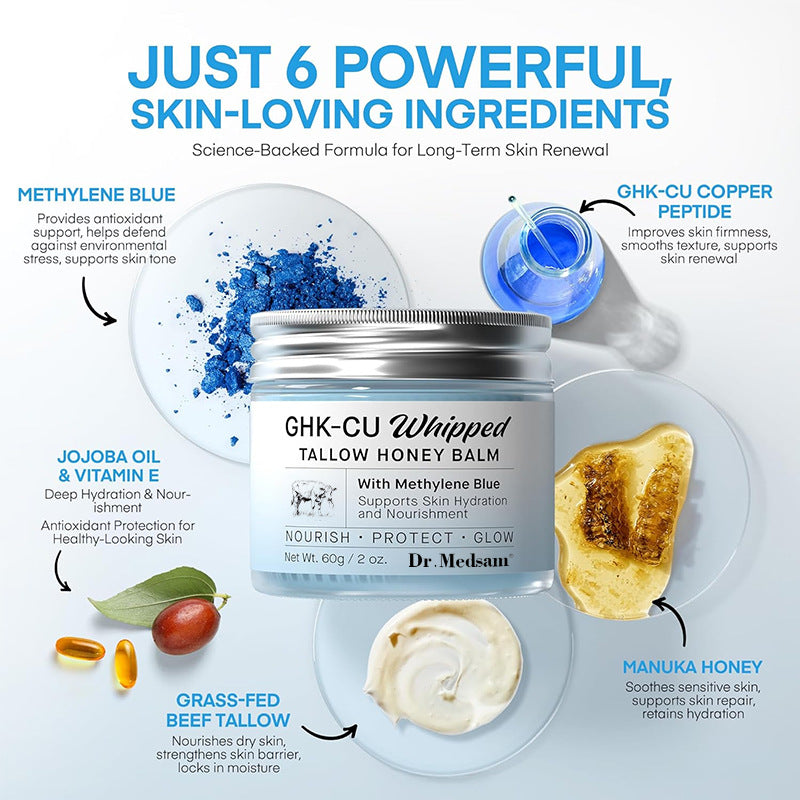 Grass-Fed Tallow Facial Balm with GHK-Cu Copper Peptide