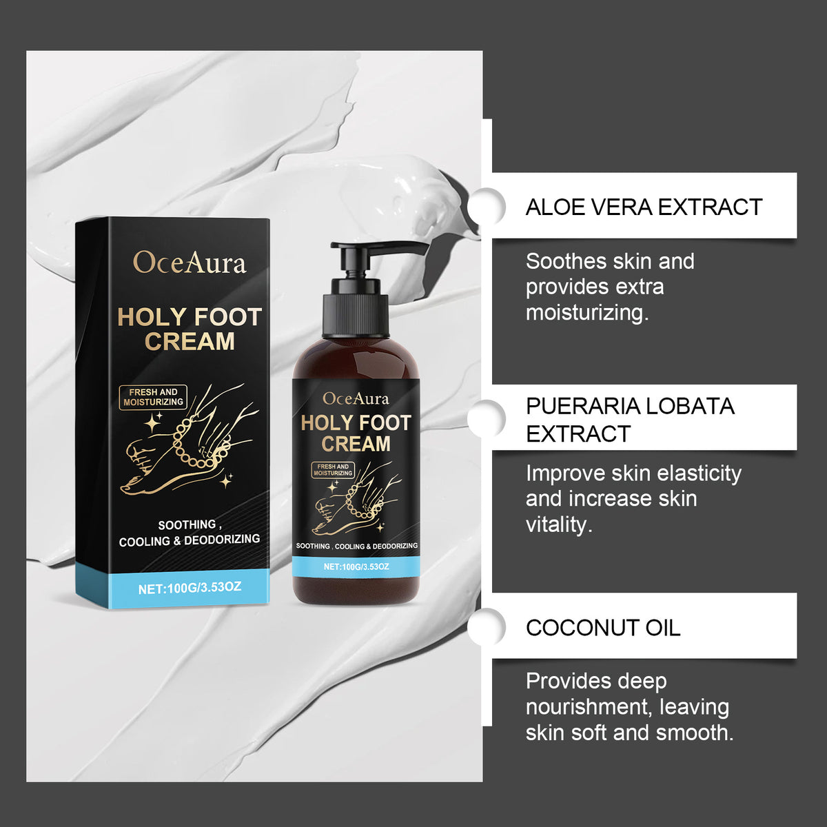 Fresh And Moisturizing Heel Massage Foot Care Skin Neck Cream