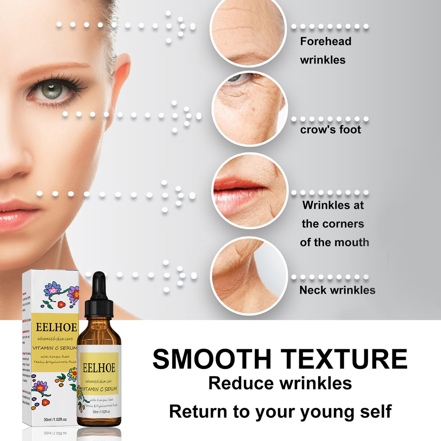 Vitamin C Brightening Facial Serum with Hyaluronic Acid - 30ml