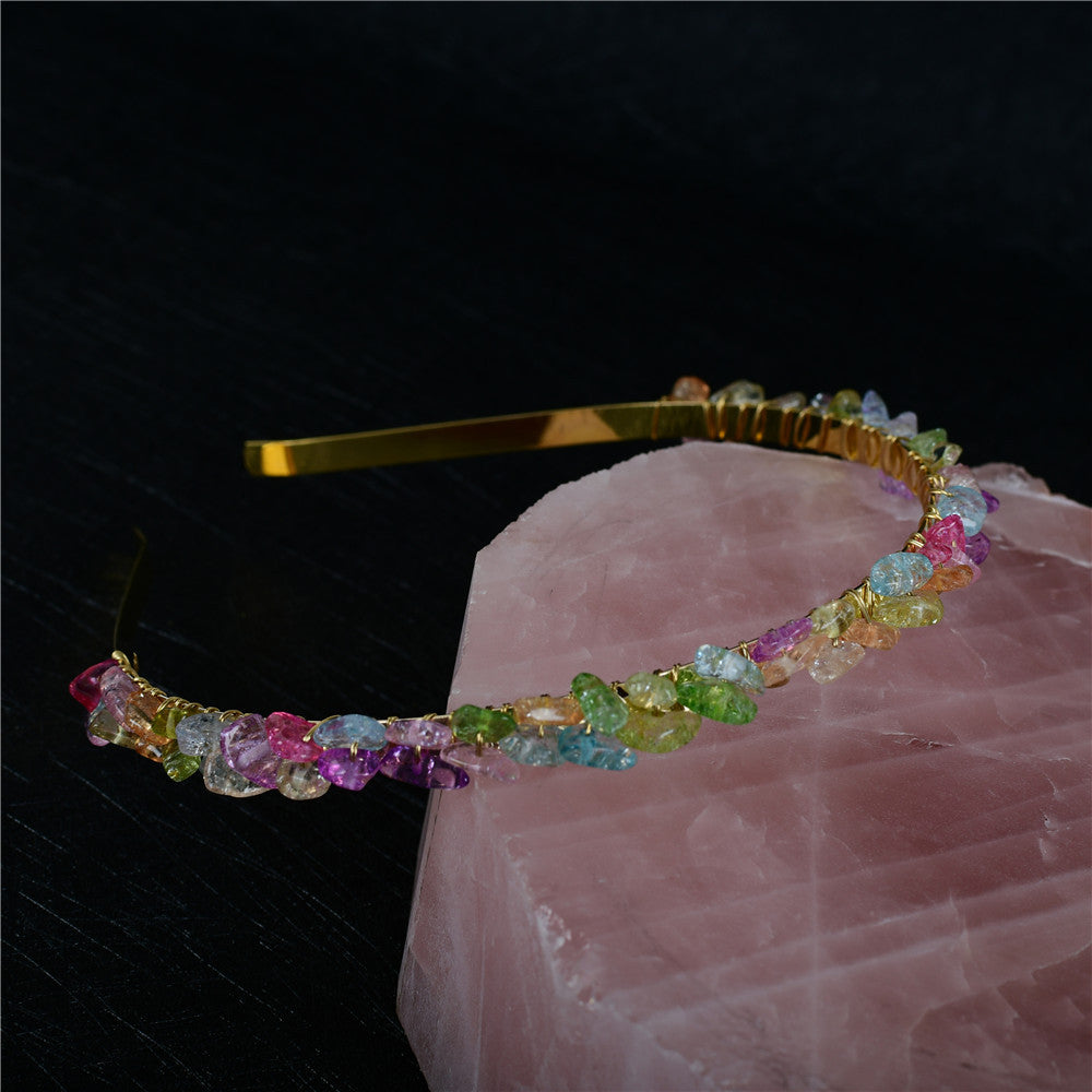 Crystal Bridal Hair Comb Headband | Vintage Geometric Design