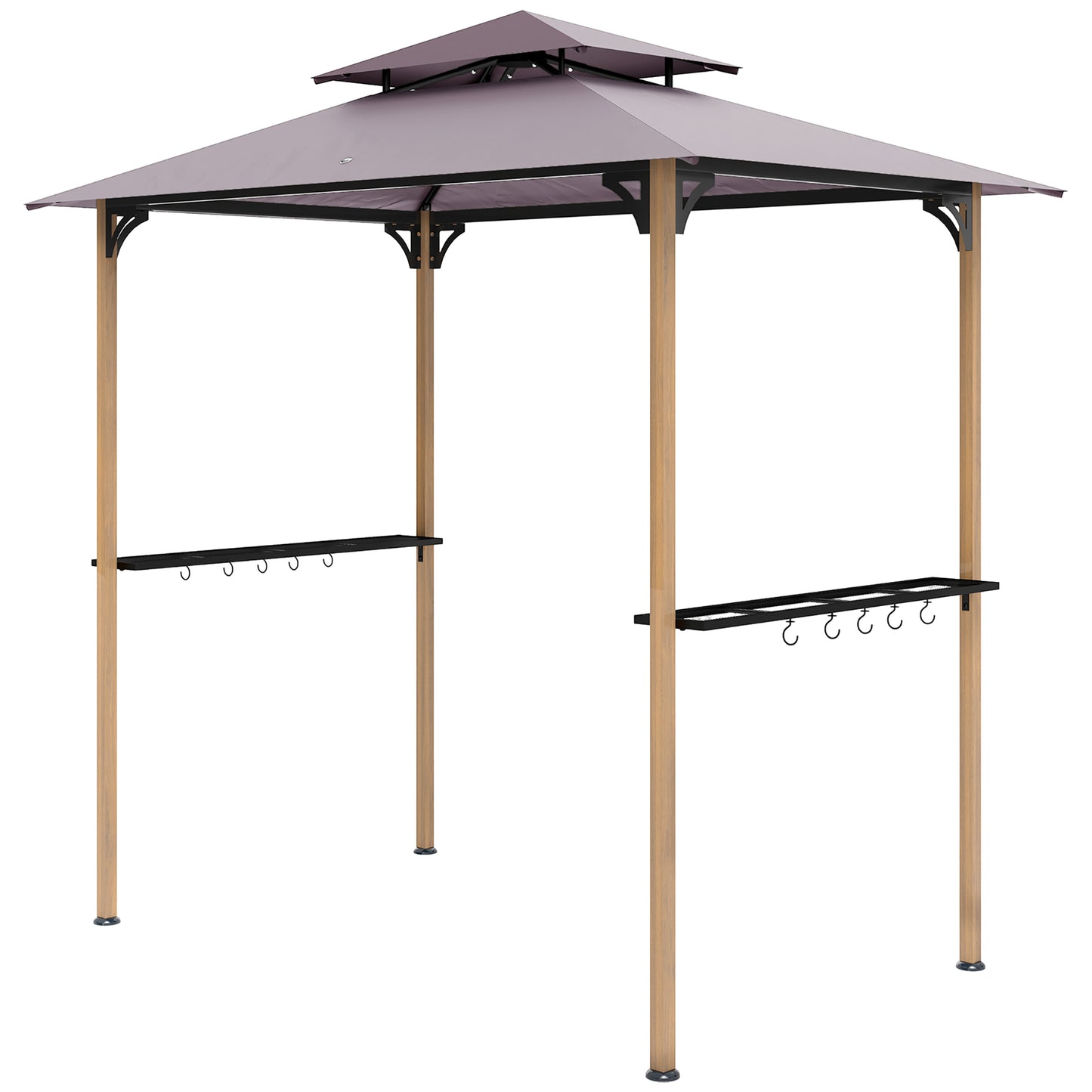 8x5 Double Tiered Grill Gazebo with Side Shelves & Hooks