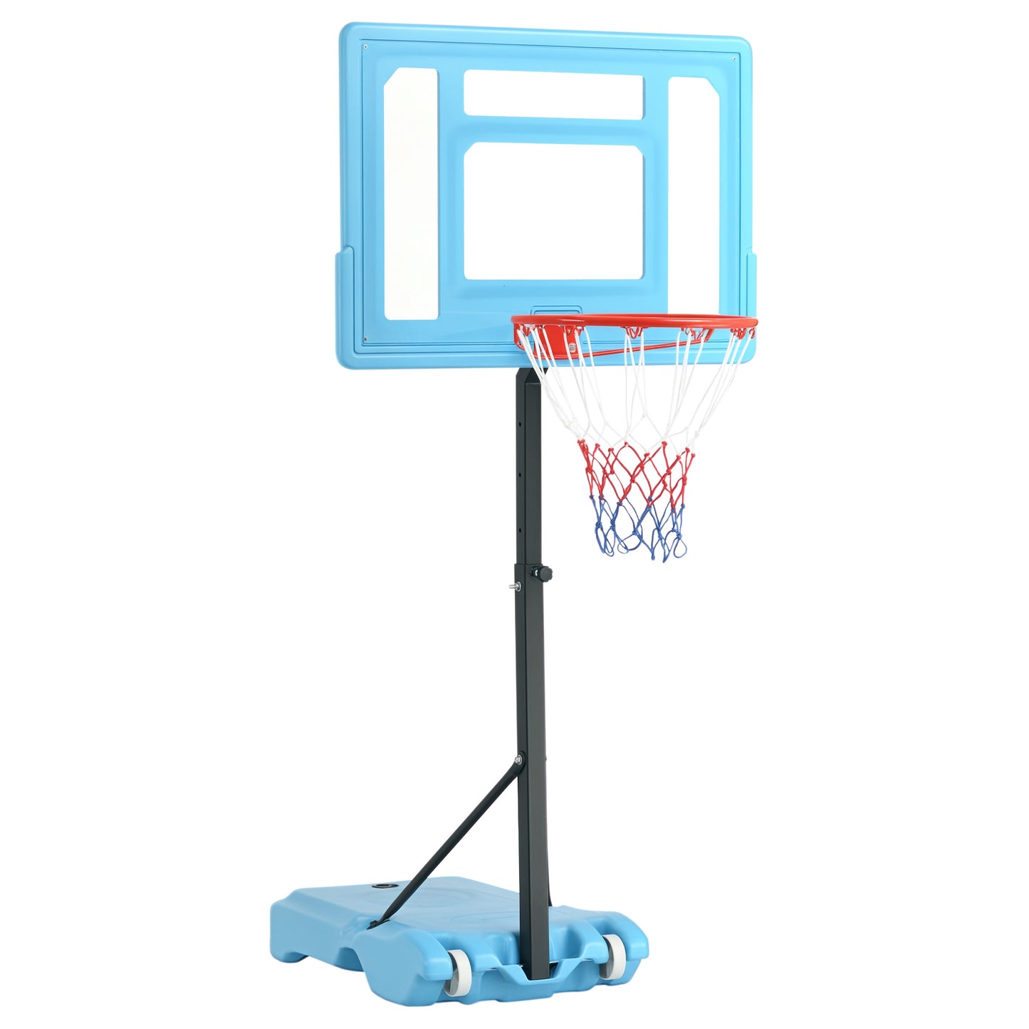 Height Adjustable Portable Poolside Basketball Hoop - Blue/Black/Red