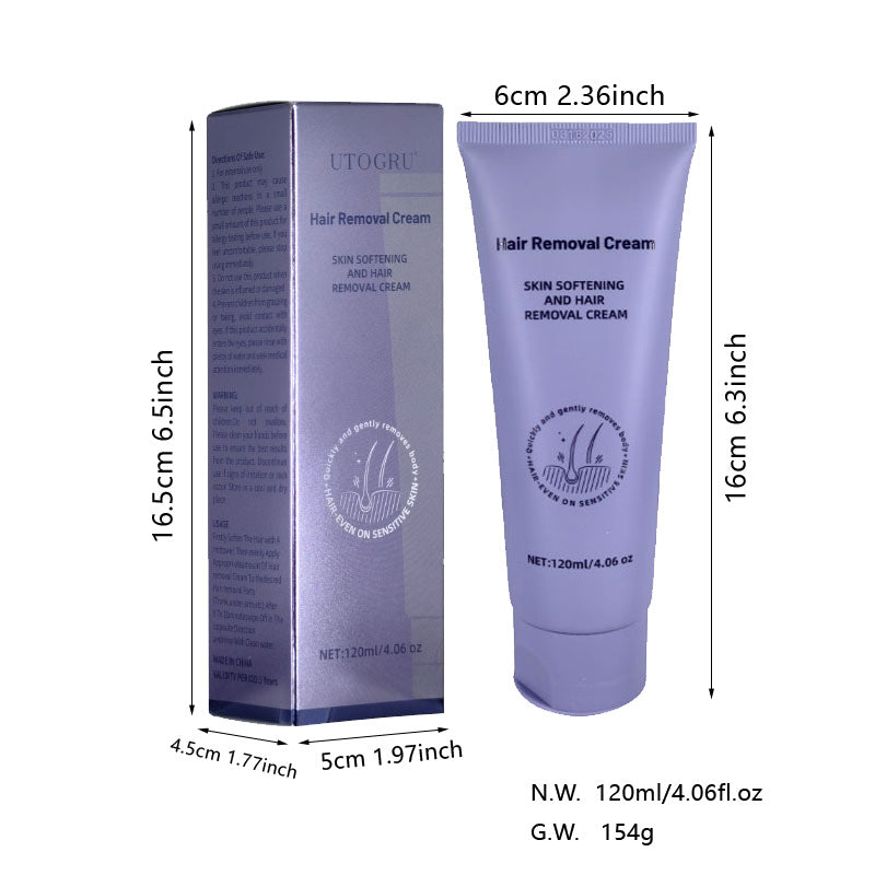 Depilatory Cream for Legs Face Armpits & Arms - Hair Removal, 120G