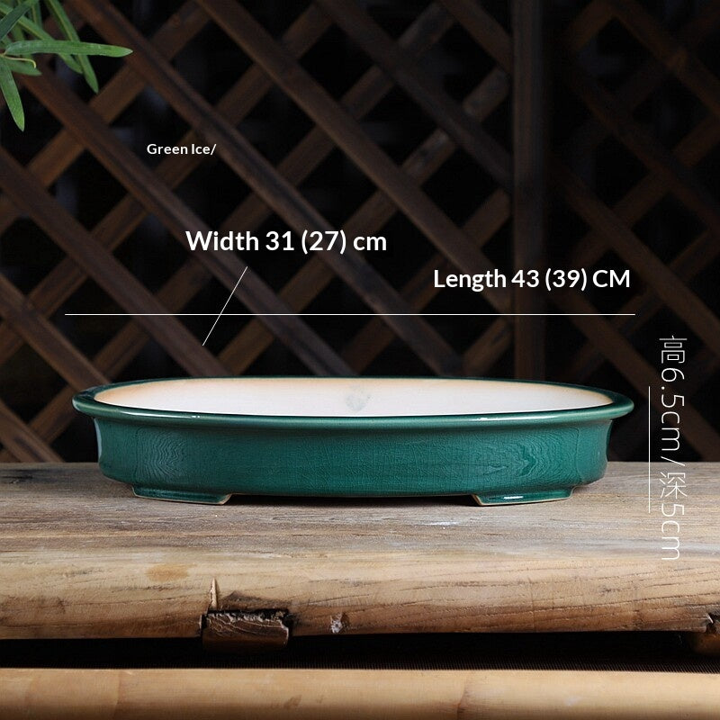 Portable Oval Yixing Clay Flower Pot for Home & Garden