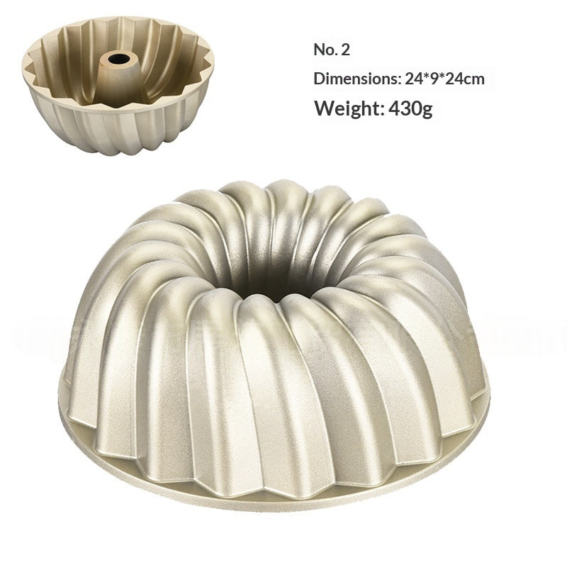 Cast Aluminum Hollow Cake Mold for Baking - Multi-Color Variants