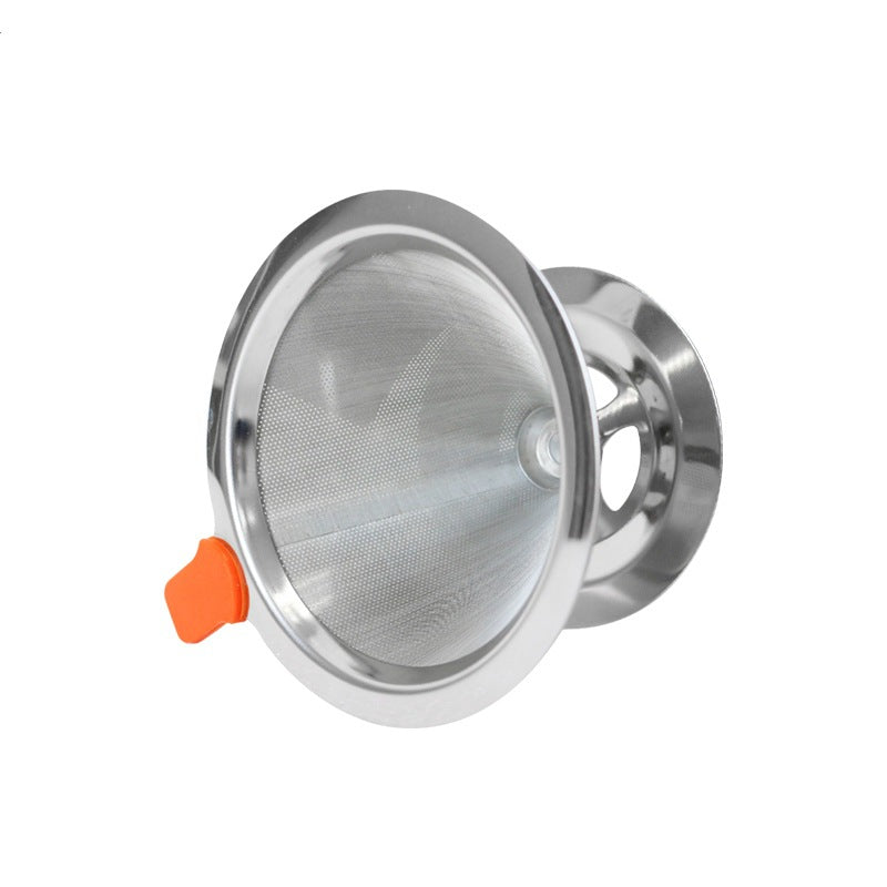 Stainless Steel Coffee Filter with Base - Reusable Filter-Free Paper Strainer for Home Brewing