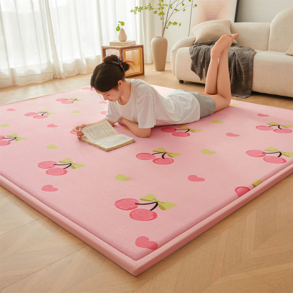 Children's Thick Coral Fleece Rug - Soft Playroom Carpet for Kids