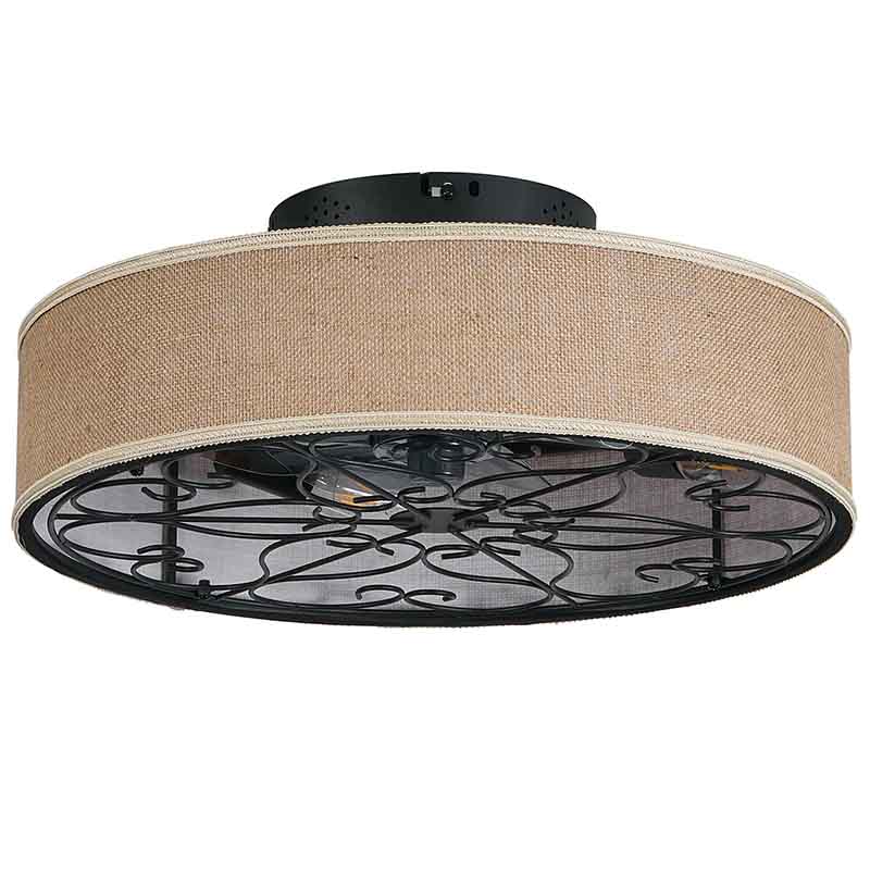 20-Inch Bladeless Ceiling Fan with Lights & Remote - Farmhouse Style
