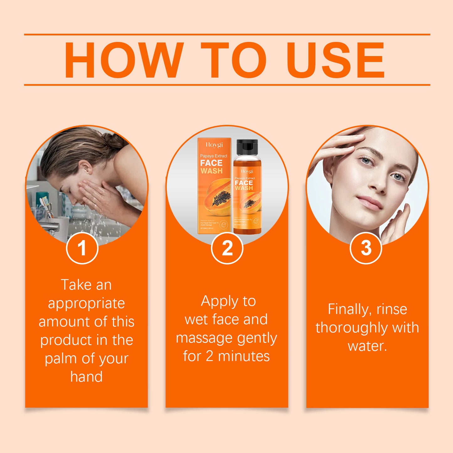 Papaya Face Wash - Gentle Moisturizing & Hydrating Facial Cleanser 100ml
