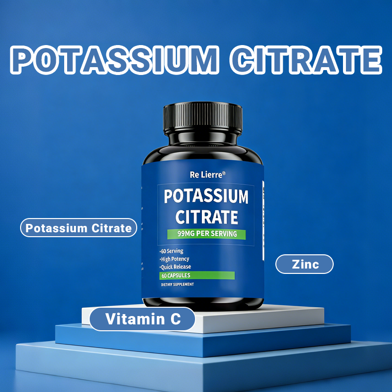 Potassium Citrate Supplement - 99mg Electrolyte & Mineral Support - 60 Capsules