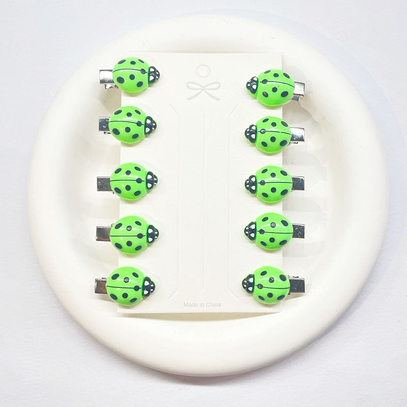 Creative Quirky Korean-Style Faux Ladybug Hair Clip Set for Women