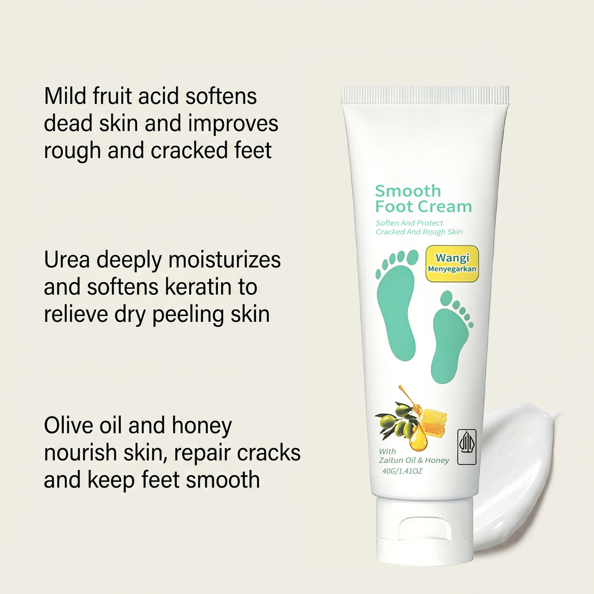 Foot Cream for Dry Heel Care - Nourishing Moisturizer, 40g