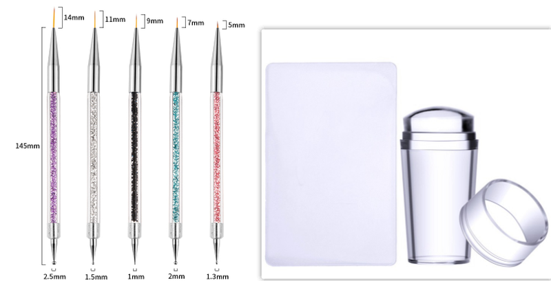 Double-Headed Rhinestone Dotting Pen Nail Art Tool Set