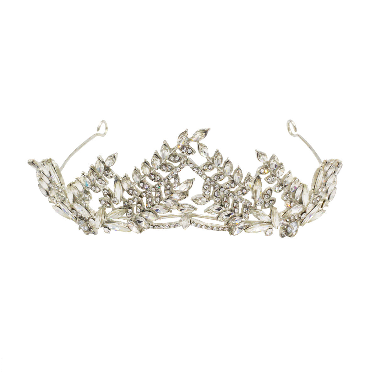 Silver Alloy Rhinestone Bridal Crown