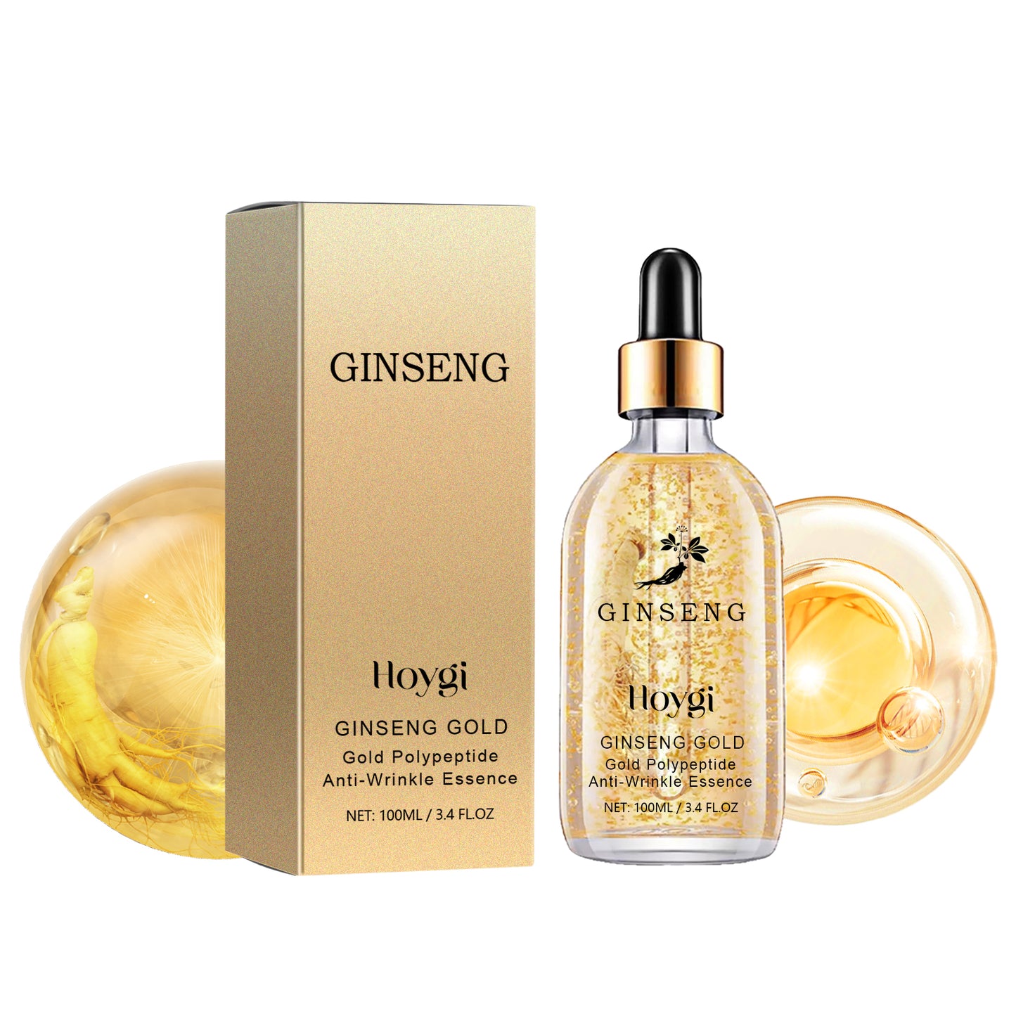 Ginseng Gold Polypeptide Anti-Wrinkle Essence - 100ml Moisturizing Serum