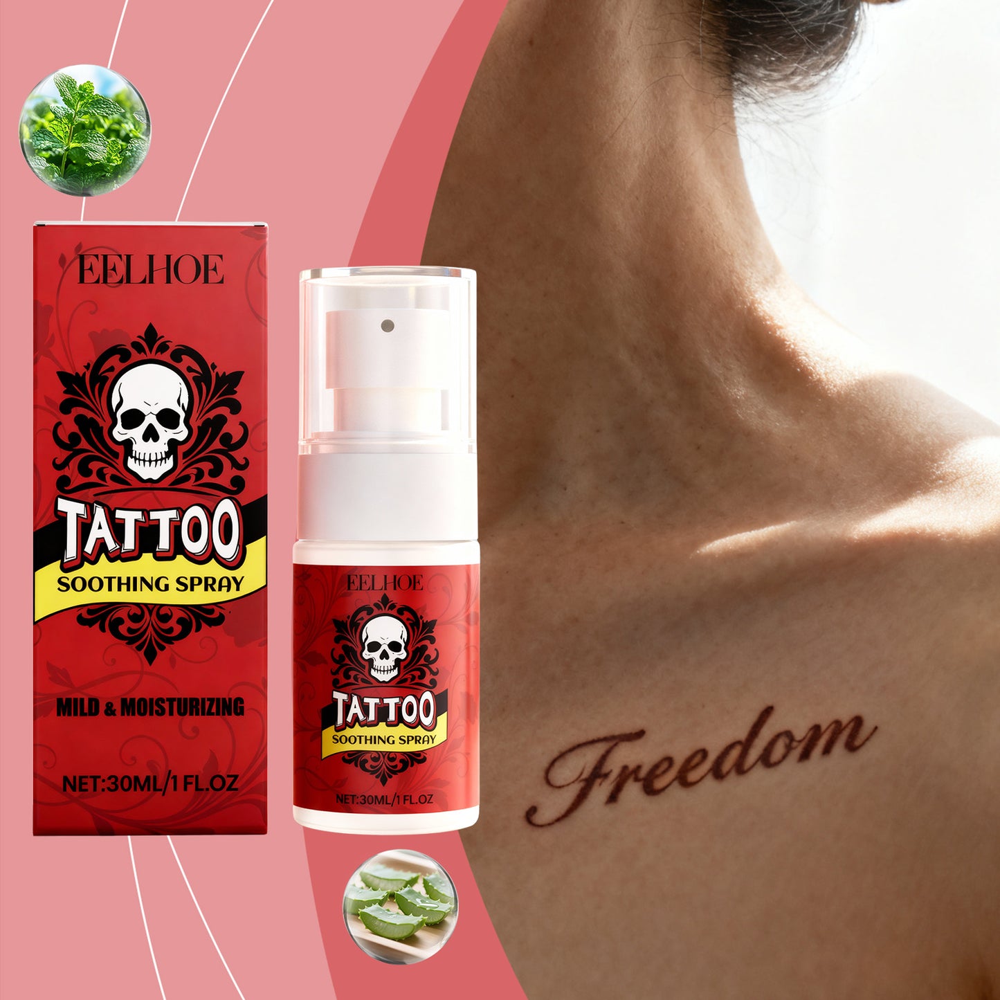Tattoo Soothing Spray 30ml - Gentle Moisturizing Skin Care for Tattooed Skin