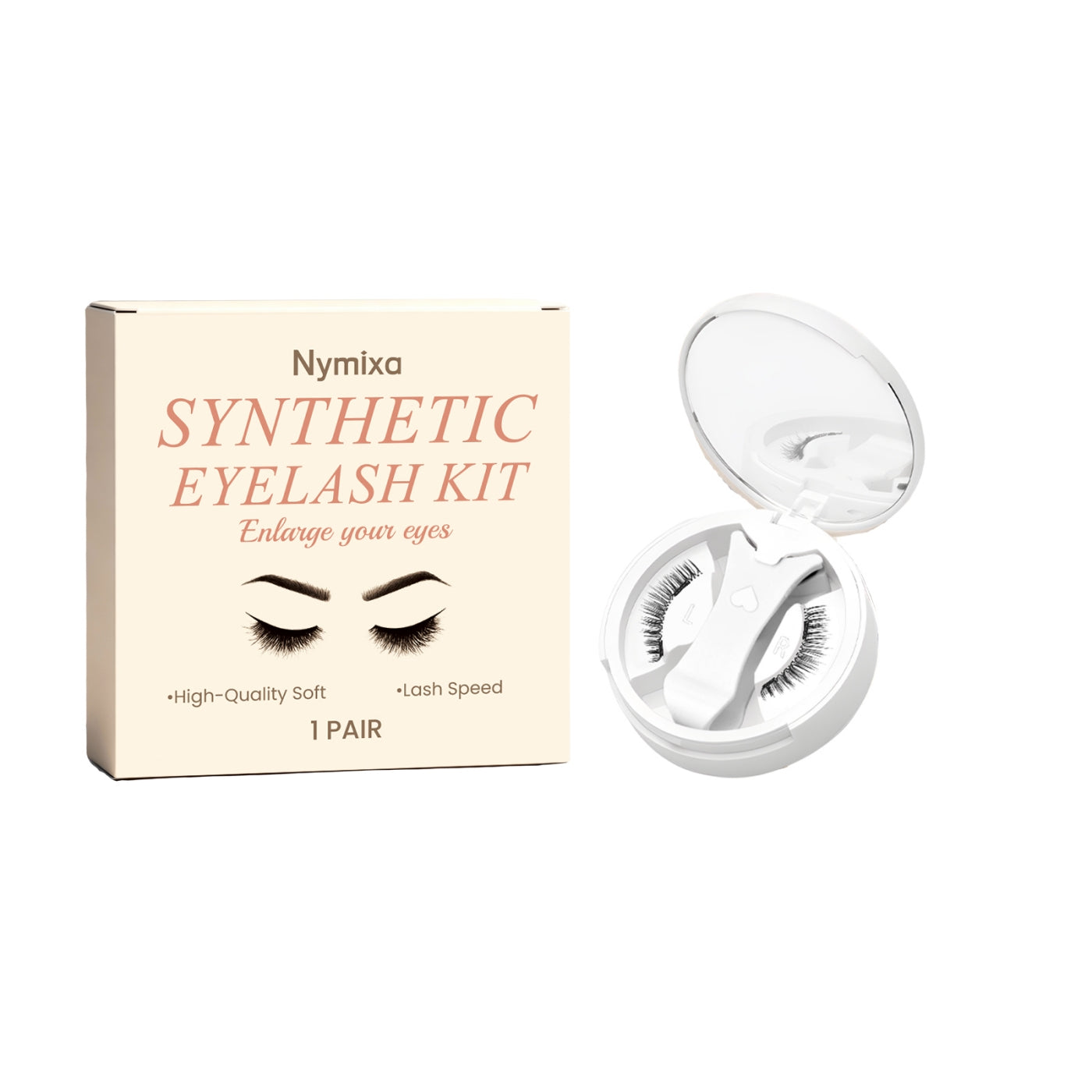 Magnetic False Eyelash Set - Natural Look, Reusable, 1 Pair