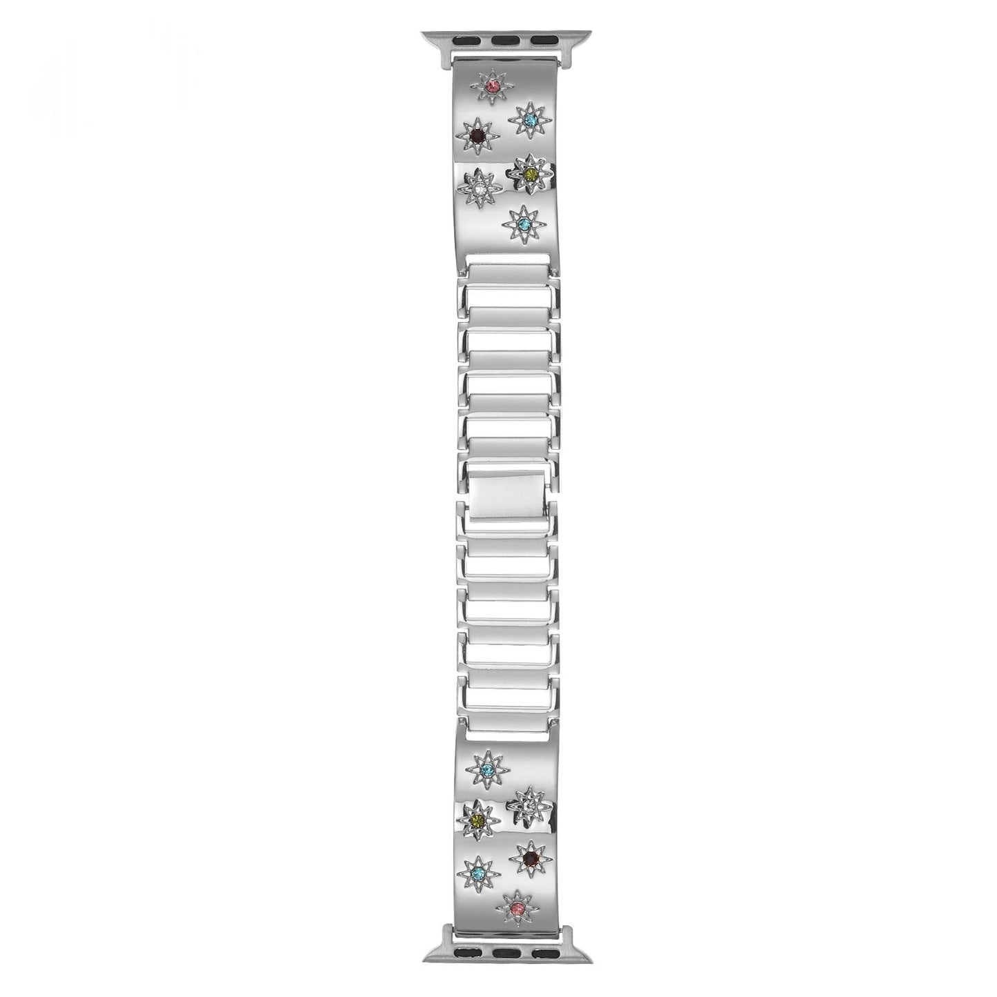 Fashionable Apple Watch Band - Metal Strap with Diamond Accents