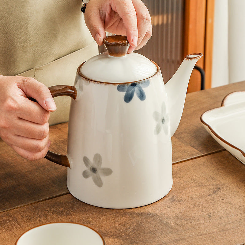 Ceramic Water Cup and Kettle Set - Hand-Painted Drinkware for Home & Kitchen
