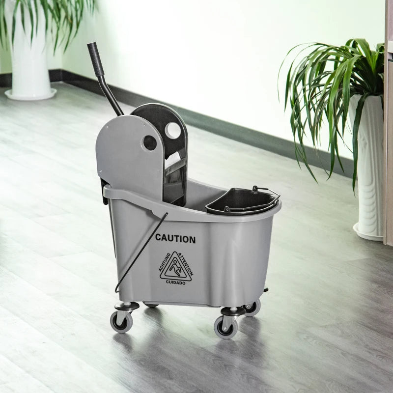 9.5 Gallon 38 Quart Mop Bucket With Wringer Cleaning Cart, 4 Moving