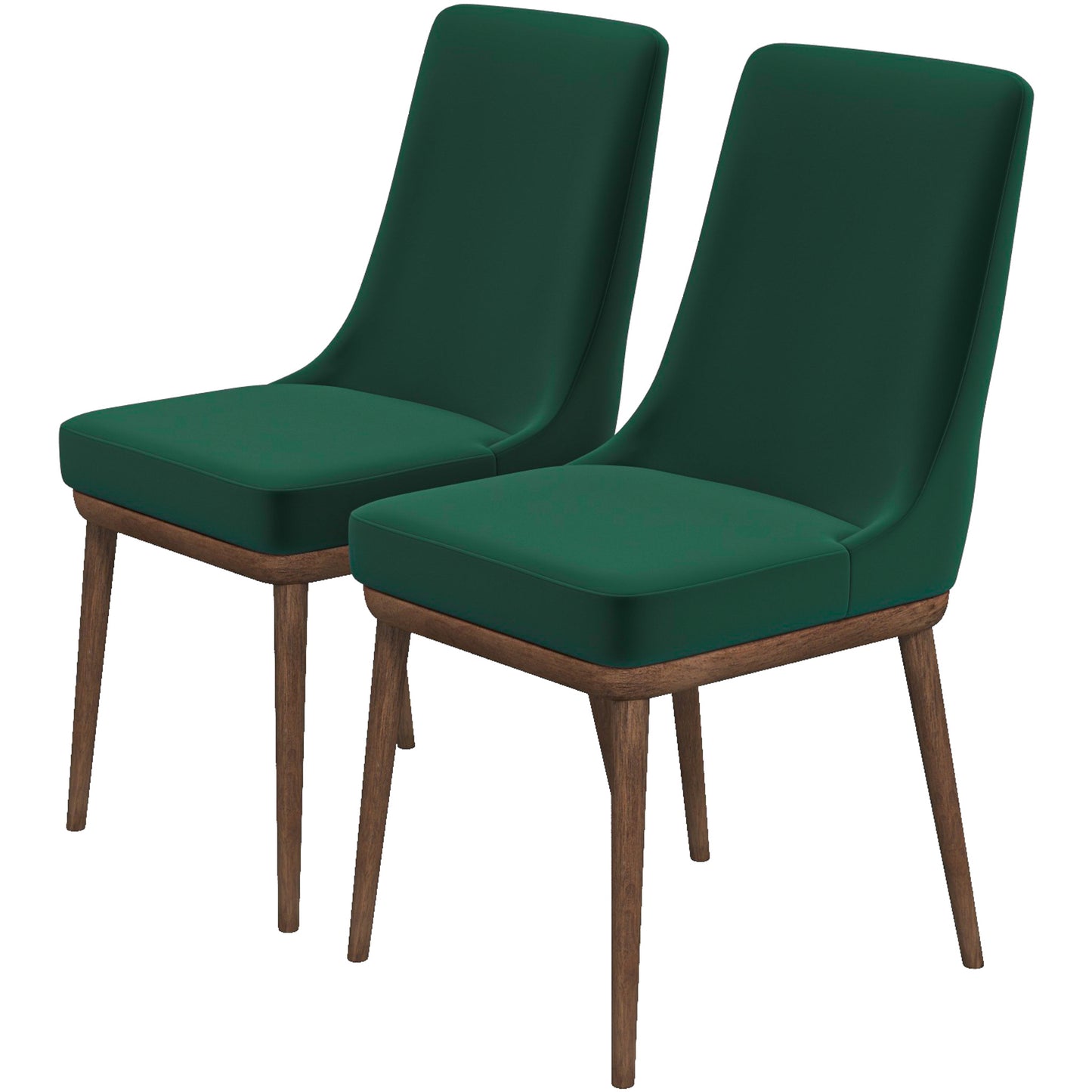 Kate Mid-Century Modern Dining Chairs Set of 2 - Velvet Upholstery