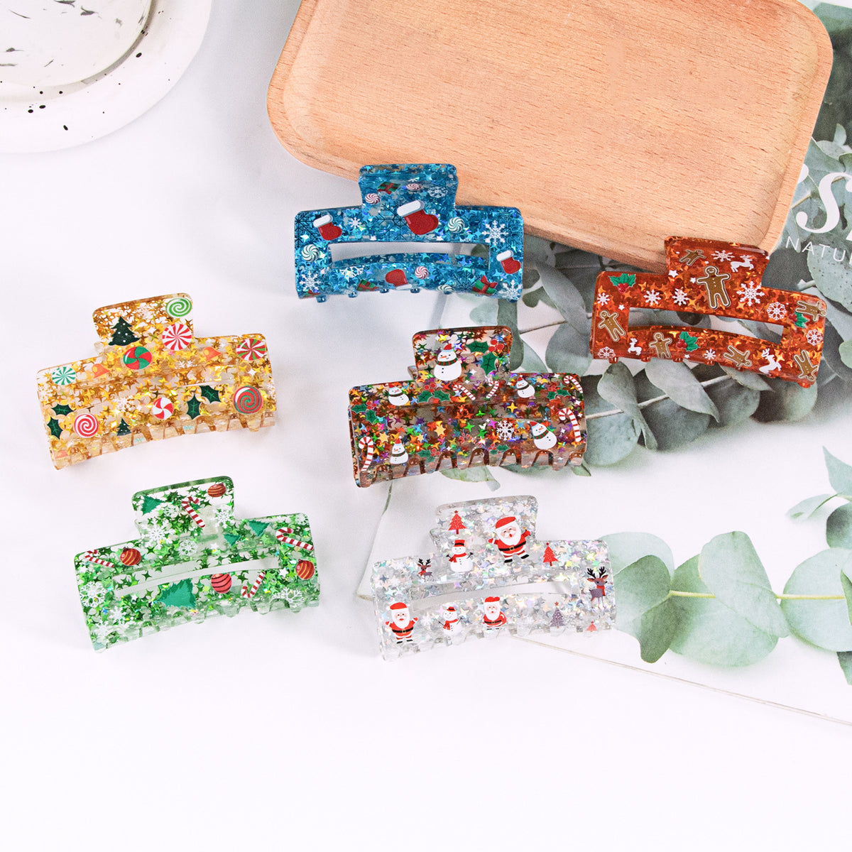 Five-Pointed Star Sequin Acrylic Hair Barrettes