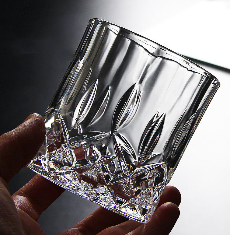 220ml Clear Whiskey Glass - Classic Crystal Mug for Home Bar