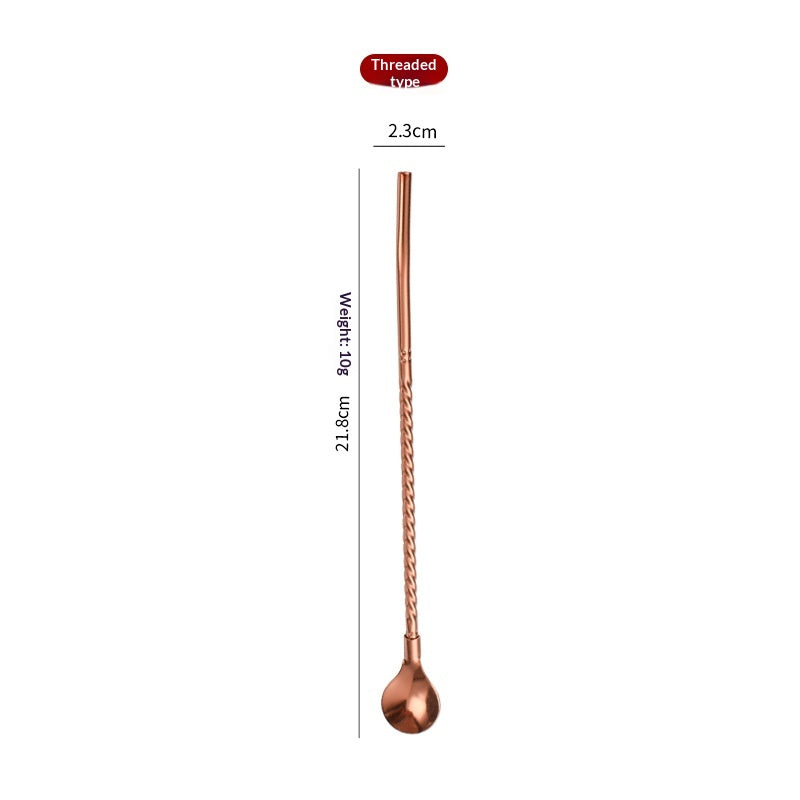 Stainless Steel Straw Spoon Set for Kitchen & Home Storage