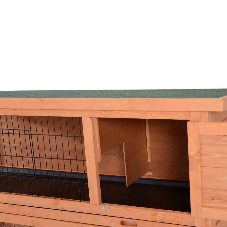Outdoor 2-Tier Rabbit Cage with Removable Dividers and Pull-Out Trays - Orange