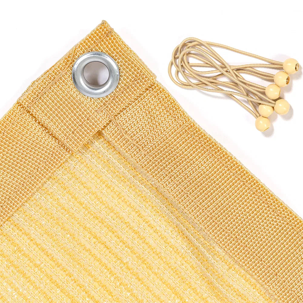 Beige Sunshade Netting 12ft x 12ft - Outdoor Sun Protection