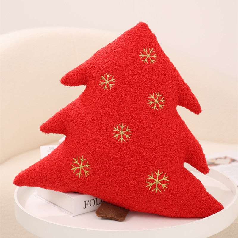 Christmas Gingerbread Man Pillow Set - Holiday Tree Cushion & Decor