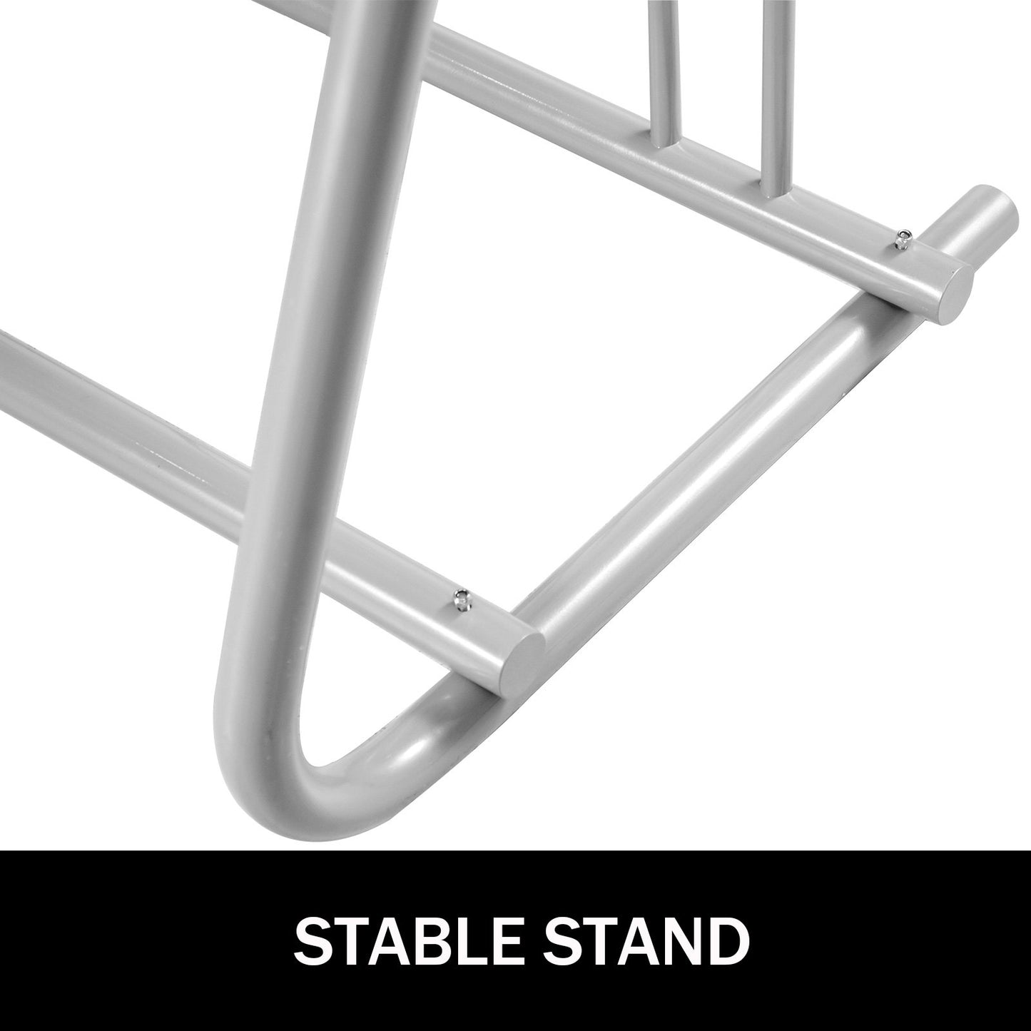 9-Bike Steel Floor Bike Rack Storage Stand for Garage Yards - Silver