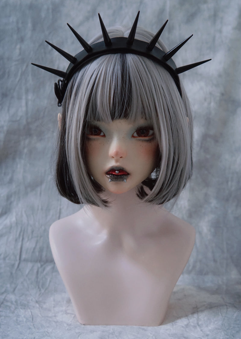 Dark Punk Rivet Headband - Imitation Leather Hair Band